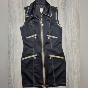 Moschino Black Dress with Gold Zipper Accents